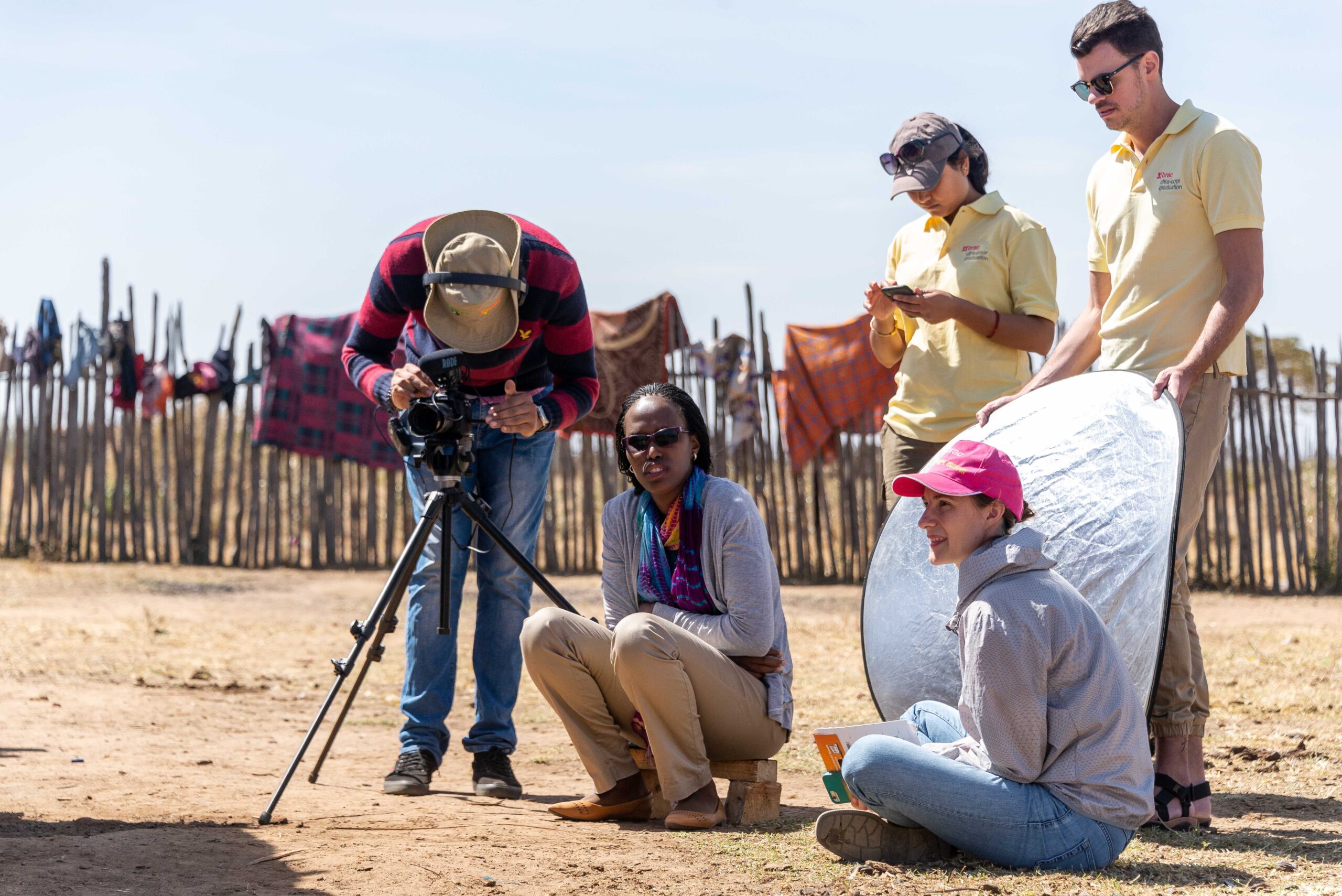 BRAC staff in the field on a phootshoot in Kenya